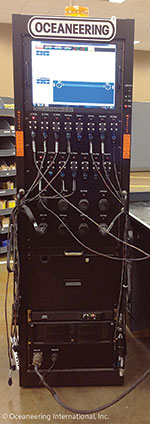 Figure 5. Mobile, rack mounted, HiPot cable testing system employed by Oceaneering International, a subsea engineering and applied technology company, for checking ROV (remotely operated underwater vehicle) cables.